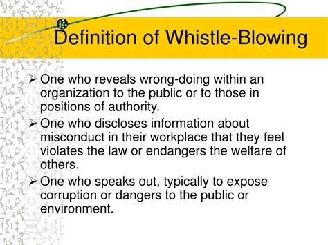 Ppt Whistle Blowing Powerpoint Presentation Free Download Id6180808