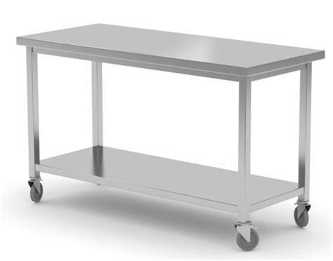 Chrselect Table De Travail Inox Sur Roues Etagère Basse Heavy