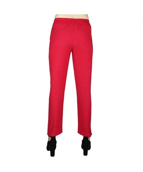 Magenta Plain Cotton Trousers Sritika 3117822