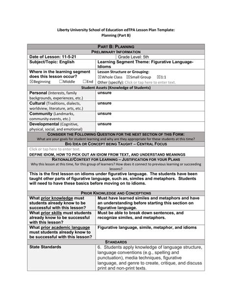 Edtpa Task 1 Template