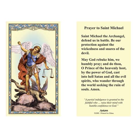 St Michael Laminated Holy Card 25 Pk [consumer]autom