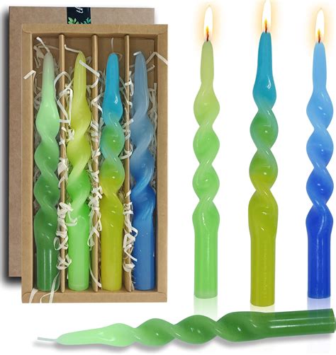 Amazon Green Spiral Candle Tapered Candles Gedengni 10inch