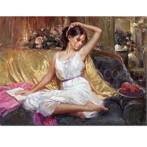 Skilled Artist Handmade High Quality Impression Beautiful Girl Oil Painting On Canvas Handmade