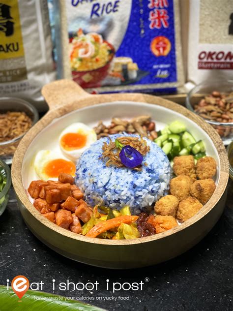 Blue Pea Flower Nasi Lemak With Usa Calrose Rice Ieatishootipost