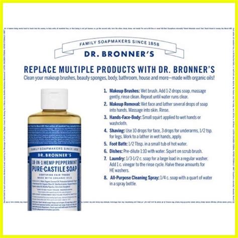 Dr Bronners Pure Castile Soap Magic Peppermint 739ml 25 Fl Oz