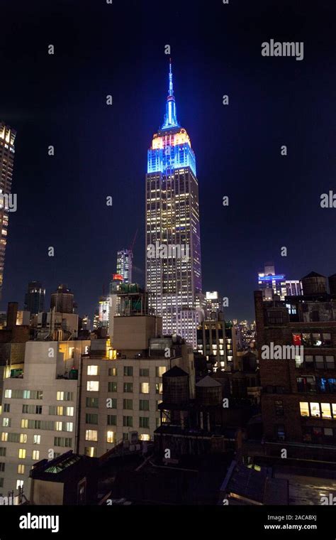 Empire State Building photographed from the Spyglass rooftop bar,Archer ...