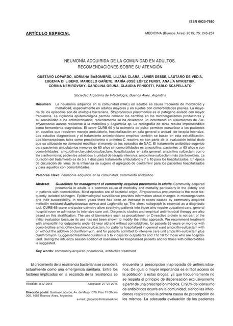 Neumon A Adquirida En La Comunidad En Adultos Sofia Sanchez Udocz