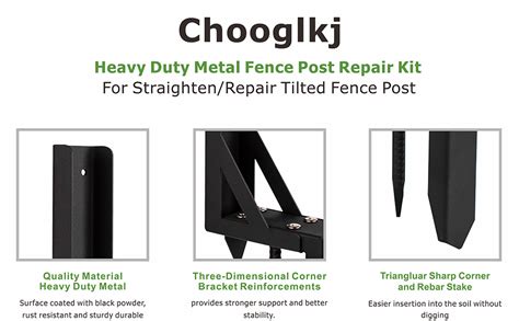 Chooglkj 1Pcs Fence Post Repair Kit Heavy Duty Fixer Anchor Ground