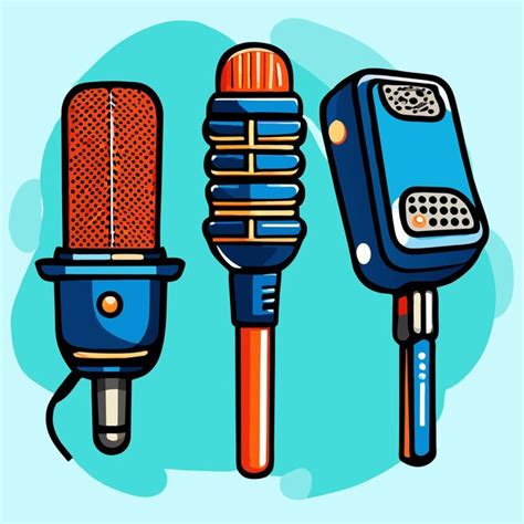 Premium Vector Professional Microphones Set Vector Illustration Or