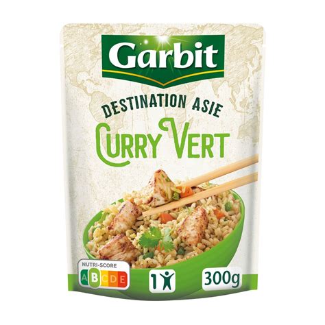 Garbit Poulet Et Riz Curry Vert Aux épices Destination Asie Sachet