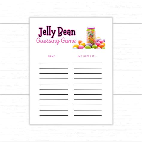 Jelly Bean Guessing Game, Printable Easter Games, Easter Party Games ...