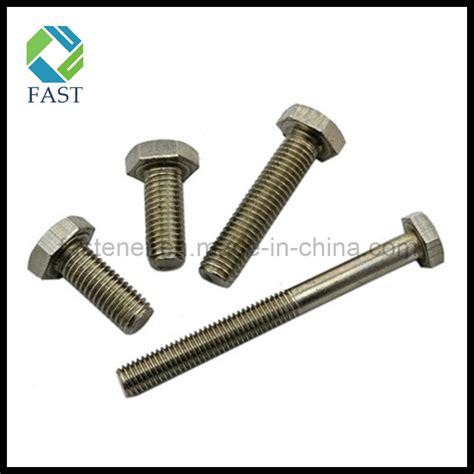 China Stainless Steel Hex Cap Screw Hexagon Bolt DIN931 DIN933