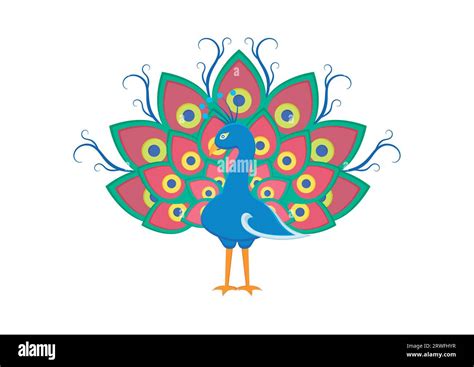 Colorful Peacock Vector Art Design Isolated On White Background Stock Vector Image And Art Alamy