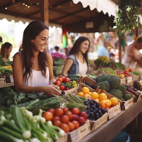 Premium Photo A Real Photo Of A Farmers Market With Various Colorful