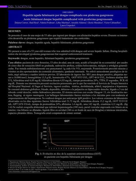 PDF CASO CLÍNICO Hepatitis aguda fulminante por dengue scielo iics