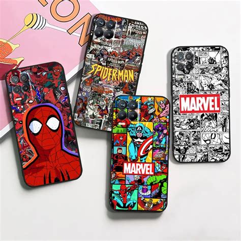 Marvel Funda De Silicona Para Tel Fono M Vil Carcasa Negra De Spiderman