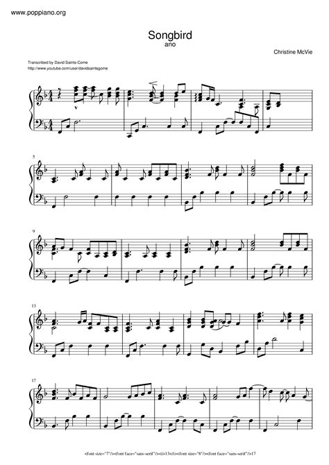 Songbird Fleetwood Mac Sheet Music 7