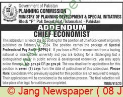 Chief Economist jobs in Islamabad at Ministry Of Planning Development & Special Initiatives on ...