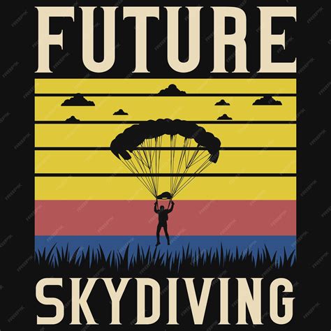 Premium Vector | Future skydiving vintage tshirt design