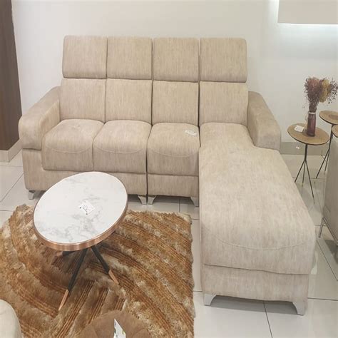 Cotton Seater L Shape Sofa Set With Lounger At Rs Set In