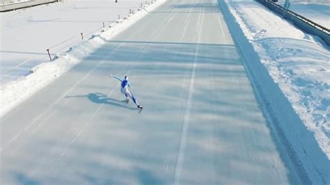 Speed Ice Skater Skating On Outdoor Stock Footage Video (100% Royalty ...