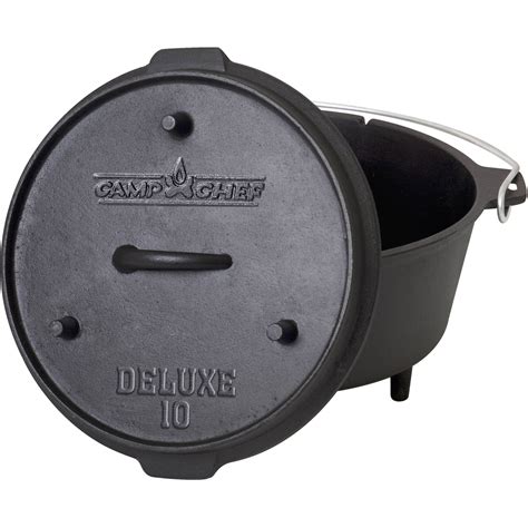 Camp Chef 10 Cast Iron Deluxe Dutch Oven Do10 Bandh Photo Video