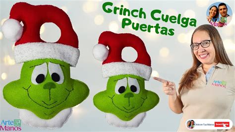 C Mo Hacer Grinch Cuelga Puertas En Fieltro Tutorial Con Arte En Tus