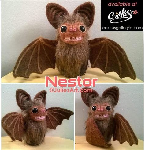 Mixed Media Needle Felting Felted Sculpture Art Doll Bat Basteln