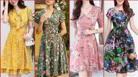 Top Classy Stylish And Trendy Designer Chiffon Floral Print Aline Skater Dresses Youtube