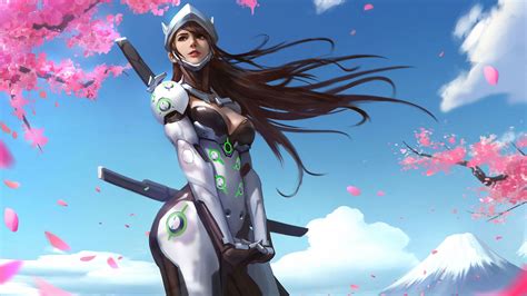 Genji Girl Overwatch K Wallpaper Pc Desktop