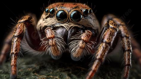 Spider Closeup Image Against A Black Background Show Me A Picture Of