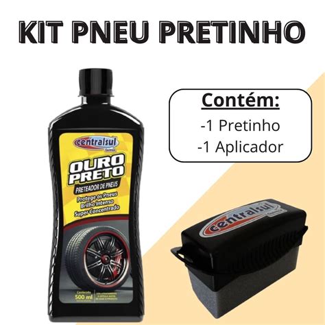 Pneus Sao Paulo Ouro Preto - Pretinho Pneu Ouro Preto 500 ml + Esponja Aplicadora | Shopee Brasil
