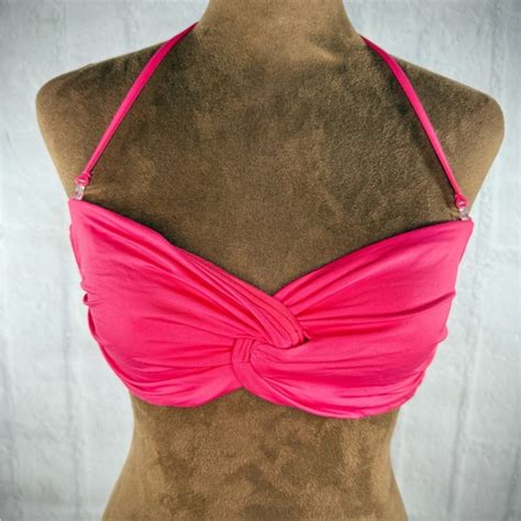 Mossimo Supply Co Swim Mossimo Pink Twist Bandeau Bikini Top Poshmark