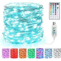 Fairy Lights Plug In 33 FT 100 LED USB Powered 16 Multi Colors