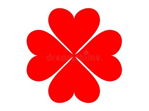 Four Leaf Heart Clover Stock Illustration Illustration Of Meeting