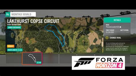 Forza Horizon Monthly Rivals Vs Lakehurst Copse Circuit Youtube