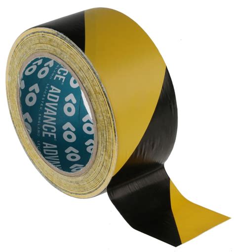 AT8 Advance Tapes Advance Tapes AT8 Black Yellow PVC 33m Hazard Tape