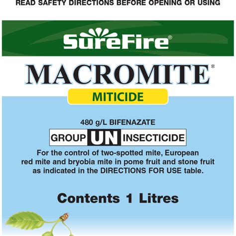 Macromite Miticide Bifenazate 480g L 1L 5L Australand Agriculture