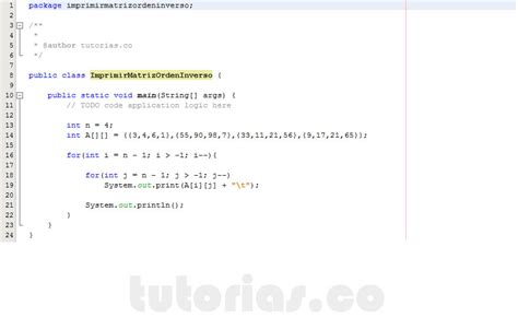 Arrays Java Imprimir Matriz Orden Inverso Tutorias Co