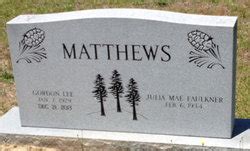 Gordon Lee Gordy Matthews 1929 2013 Mémorial Find a Grave