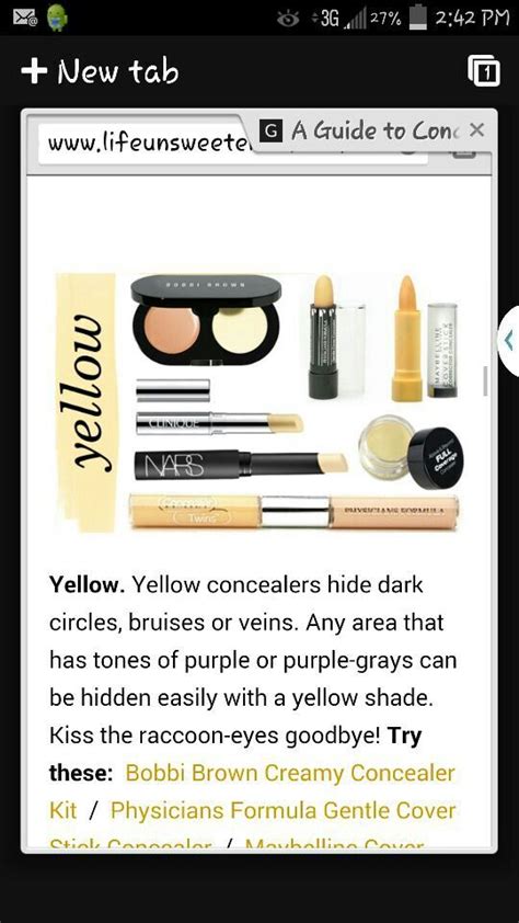 Yellow concealer | Yellow concealer, Hide dark circles, Concealer