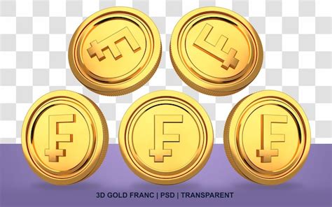 Pacote De Moedas De Ouro Franco Transparente Sem Fundo PSD Premium