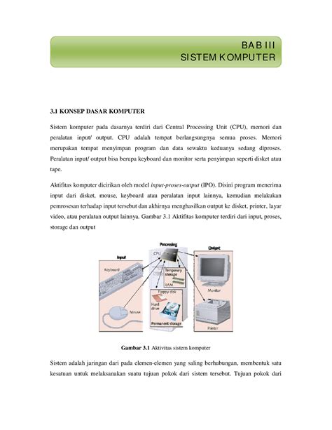 Bab Iii Sistem Komputer 3 Konsep Dasar Komputer Sistem Komputer Pada