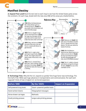 Manifest Destiny American Progress Analysis Worksheets Library