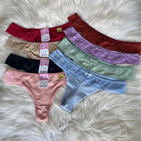 Kit Tangas Lingerie Fio Duplo Renda Linha De Luxo Shopee Brasil