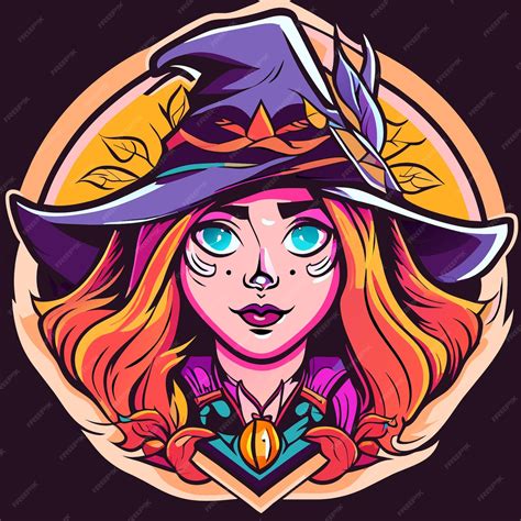 Premium Vector Halloween Witch Girl Twitch Scarecrow Hand Drawn Cartoon Sticker Icon Concept