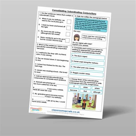 Consolidating Subordinating Conjunctions Mixed Activity Resource