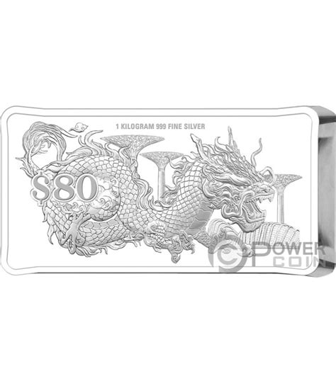 DRAGON Lunar Year 1 Kg Kilo Silver Coin 80 Singapore 2024