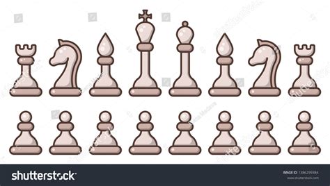 Set Chess Pieces Cartoon Style On Stock Vector (Royalty Free ...