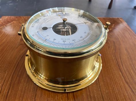 1980s Brass Schatz Compensated Precision Barometer Made In West